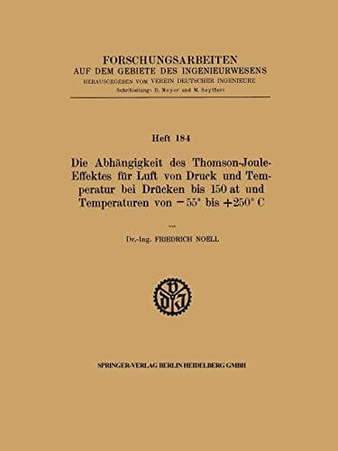 Die Abhängigkeit des Thomson-Joule-Effektes für Luft von Druck und Temperatur bei Drücken bis 150 at und Temperaturen von −55° bis +250° C