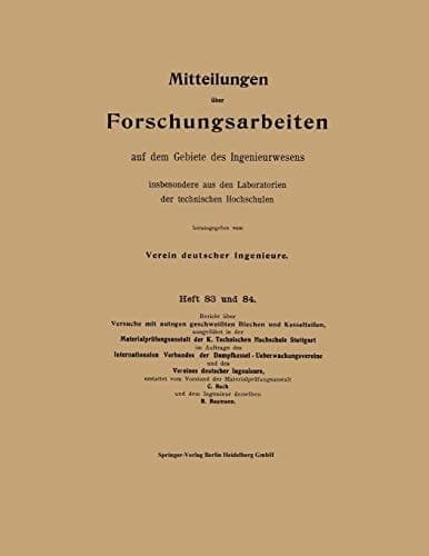 Mitteilungen über Forschungsarbeiten auf dem Gebiete des Ingenieurwesens