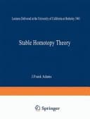 Stable Homotopy Theory