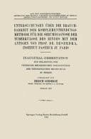 Untersuchungen über die Brauchbarkeit der Komplementbindungsmethode für die Serumdiagnose der Tuberkulose des Rindes mit dem Antigen von Prof. Dr. Besredka, Institut Pasteur zu Paris Inaugural-Dissertation zur Erlangung der Veterinär-Medizinischen Doktorwürde der Tierärztlichen Hochschule zu Berlin