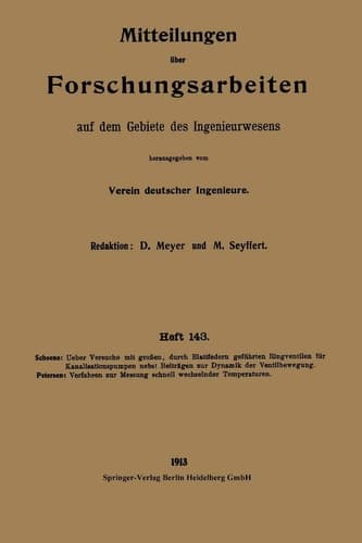 Mitteilungen über Forschungsarbeiten auf dem Gebiete des Ingenieurwesens