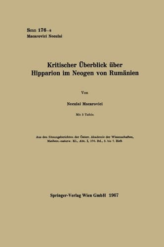 Kritischer Überblick über Hipparion im Neogen von Rumänien (German Edition)