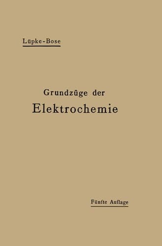 Grundzüge der Elektrochemie auf experimenteller Basis (German Edition)