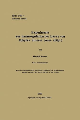 Experimente zur Ionenregulation der Larve von Ephydra cinerea Jones (Dipt. ) (German Edition)