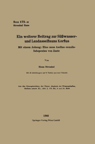 Ein weiterer Beitrag zur Süßwasser- und Landasselfauna Korfus Mit einem Anhang: Eine neue Asellus coxalis-Subspezies von Zante