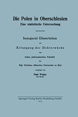 Die Polen in Oberschlesien: Eine statistische Untersuchung (German Edition)