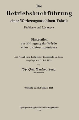 Die Betriebsbuchführung einer Werkzeugmaschinen-Fabrik: Probleme und Lösungen (German Edition)