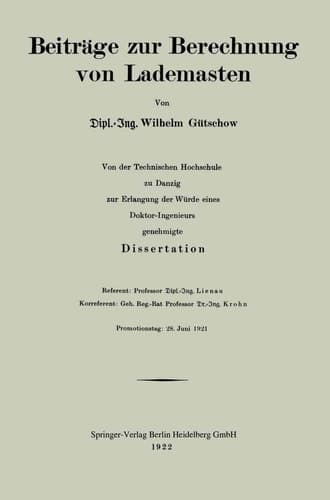 Beiträge zur Berechnung von Lademasten