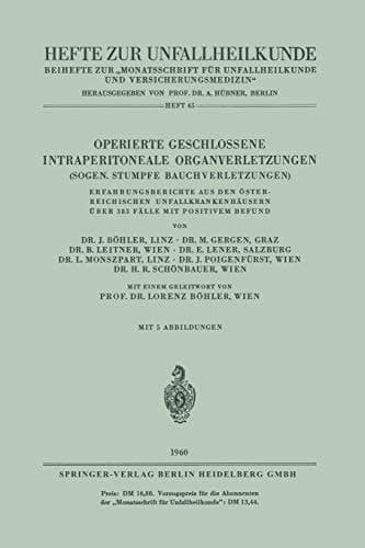 Operierte Geschlossene Intraperitoneale Organverletzungen Sogen. Stumpfe Bauchverletzungen