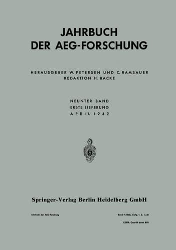 Jahrbuch der AEG-Forschung Neunter Band