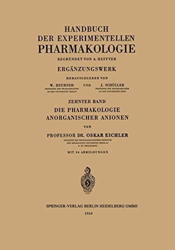 Die Pharmakologie Anorganischer Anionen Die Hofmeistersche Reihe
