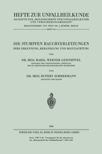 Die Stumpfen Bauchverletzungen Ihre Erkennung, Behandlung und Begutachtung