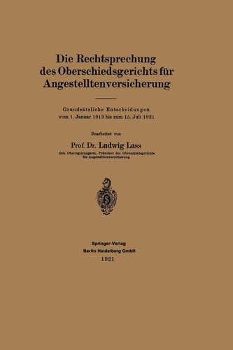 Die Rechtsprechung des Oberschiedsgerichts für Angestelltenversicherung (German Edition)
