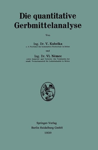 Die quantitative Gerbmittelanalyse