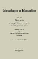 Untersuchungen an Bohrmaschinen Dissertation