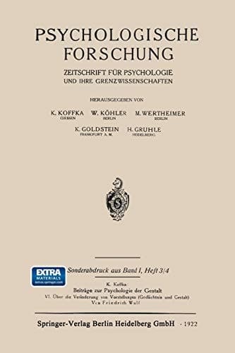Psychologische Forschung Zeitschrift für Psychologie und ihre Grenzwissenschaften