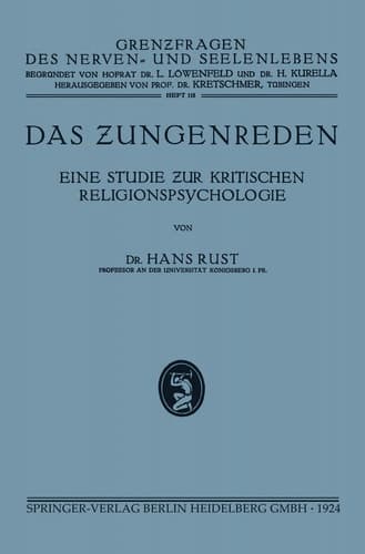 Das Zungenreden Eine Studie Ƶur Kritischen Religionspsychologie