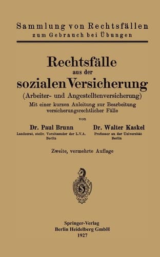 Rechtsfälle aus der sozialen Versicherung Arbeiter- und Angestelltenversicherung