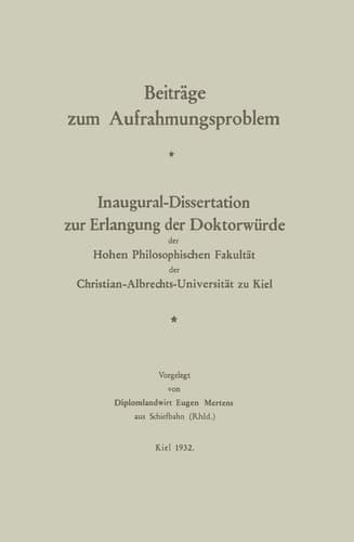 Beiträge zum Aufrahmungsproblem
