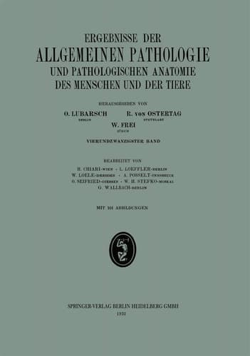 Ergebnisse der allgemeinen Pathologie und pathologischen Anatomie 24. Band