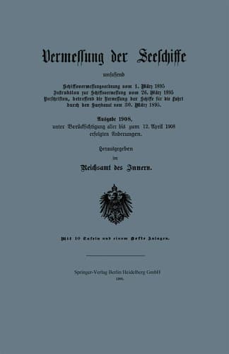 Vermessung der Seeschiffe Ausgabe 1908