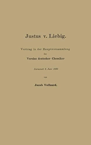 Justus v. Liebig Vortrag in der Hauptversammlung des Vereins deutscher Chemiker