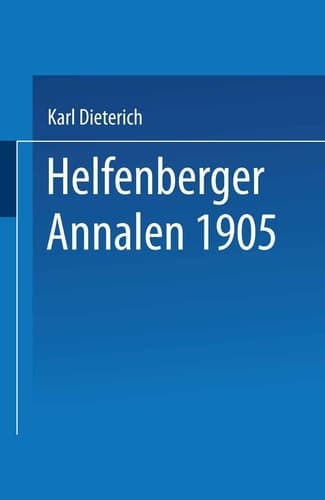 Helfenberger Annalen 1905 Band XVIII