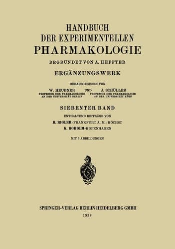 Handbuch der Experimentellen Pharmakologie Ergänzungswerk