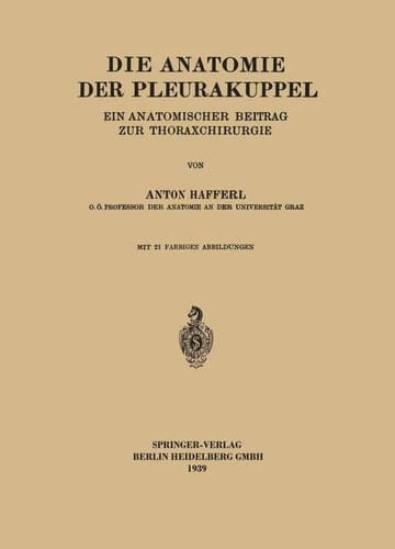 Die Anatomie der Pleurakuppel Ein Anatomischer Beitrag zur Thoraxchirurgie