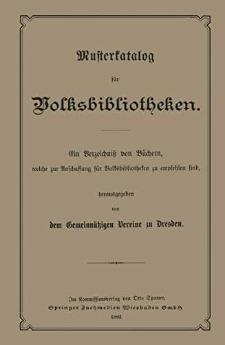 Musterkatalog für Volksbibliotheken welche zur Anschaffung für Volksbibliotheken zu empfehlen sind