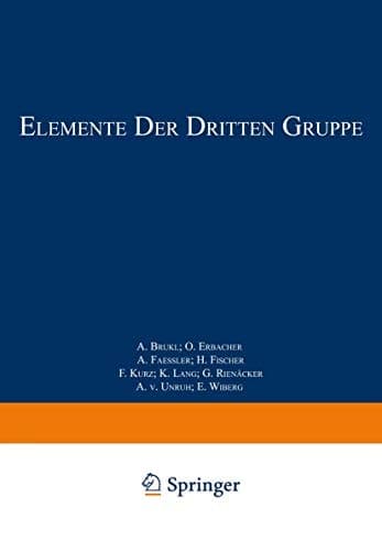 Elemente der Dritten Gruppe Bor · Aluminium · Gallium · Indium · Thallium · Scandium · Yttrium · Elemente der Seltenen Erden Lanthan—Cassiopeium Actinium und Mesothor 2
