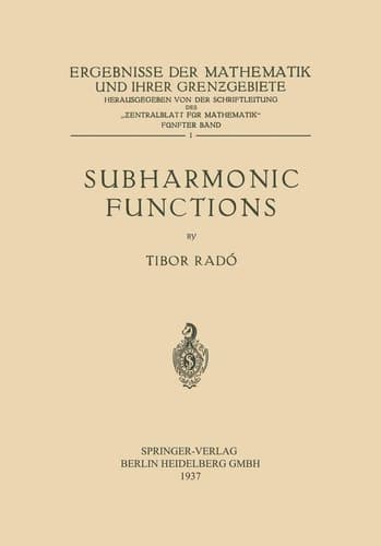 Subharmonic Functions