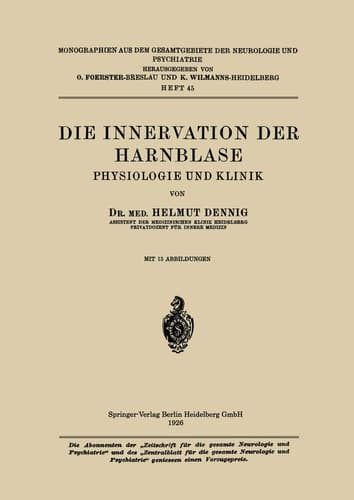 Die Innervation der Harnblase Physiologie und Klinik