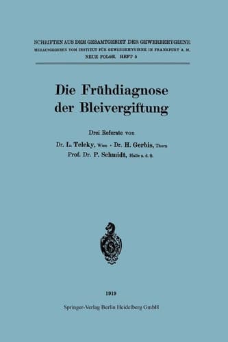 Die Frühdiagnose der Bleivergiftung