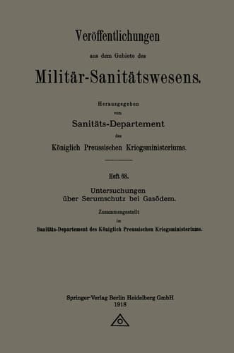 Untersuchungen über Serumschutz bei Gasödem