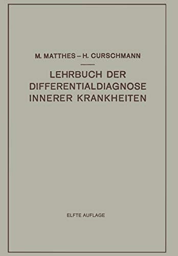 Lehrbuch der Differentialdiagnose Innerer Krankheiten