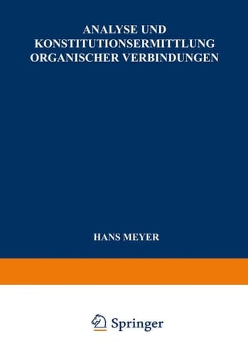 Analyse und Konstitutionsermittlung Organischer Verbindungen