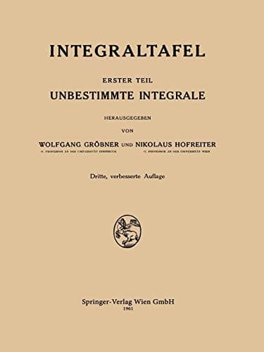 Integraltafel Unbestimmte Integrale