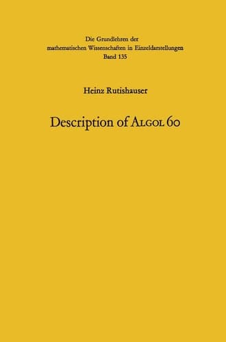 Handbook for Automatic Computation Description of Algol 60