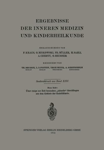 Über einige zur Zeit besonders „aktuelle“ Streitfragen aus dem Gebiete der Cholelithiasis