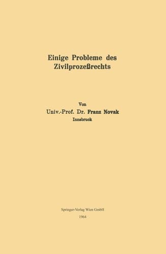 Einige Probleme des Zivilprozeßrechts