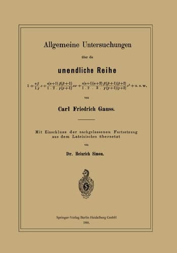 Allgemeine Untersuchungen Über Die Unendliche Reihe (German Edition)