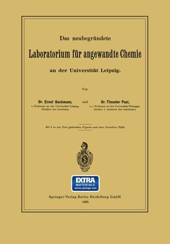 Das Neubegrundete Laboratorium Fur Angewandte Chemie an Der Universitat Leipzig (German Edition)