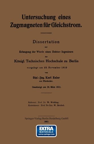Untersuchung eines Zugmagneten für Gleichstrom Dissertation