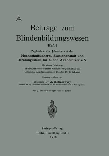 Beiträge zum Blindenbildungswesen Heft 1