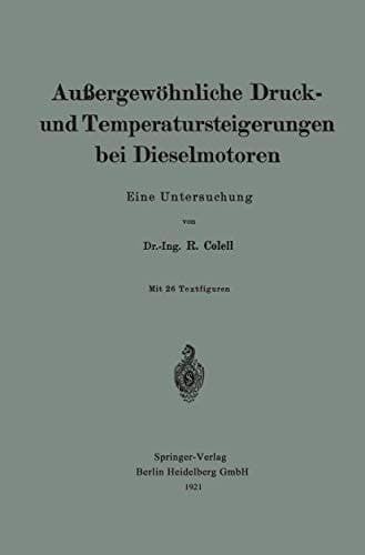 Außergewöhnliche Druck- und Temperatursteigerungen bei Dieselmotoren: Eine Untersuchung (German Edition)