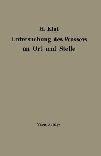 Untersuchung des Wassers an Ort und Stelle (German Edition)