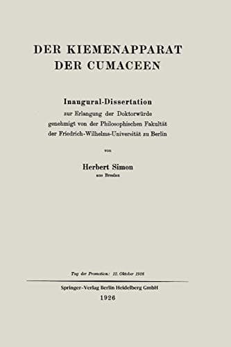 Der Kiemenapparat der Cumaceen Inaugural-Dissertation