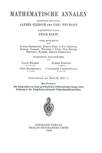Die Integralkurven einer gewöhnlichen Differentialgleichung erster Ordnung in der Umgebung rationaler Unbestimmtheitsstellen