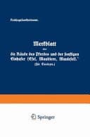 Merkblatt über die Räude des Pferdes und der sonstigen Einhufer (Esel, Maultiere, Maulesel).